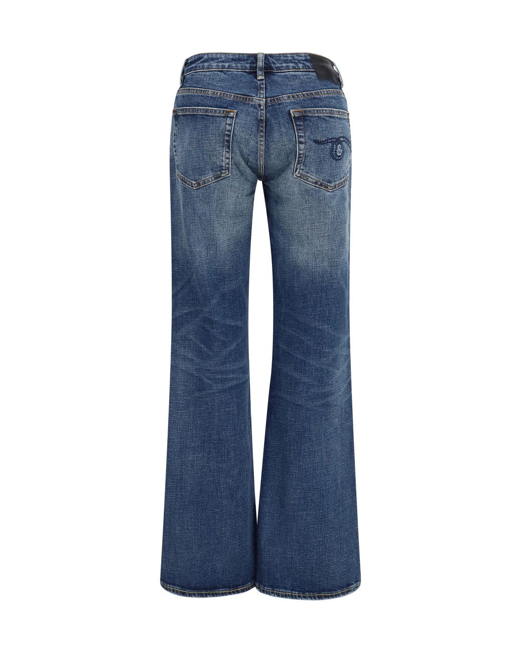 R13 Blue Flared Mid Rise Jeans