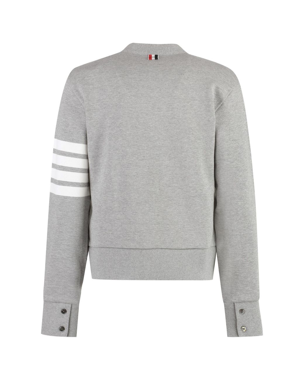 Thom Browne Gray Logo Cotton Cardigan Cardigans