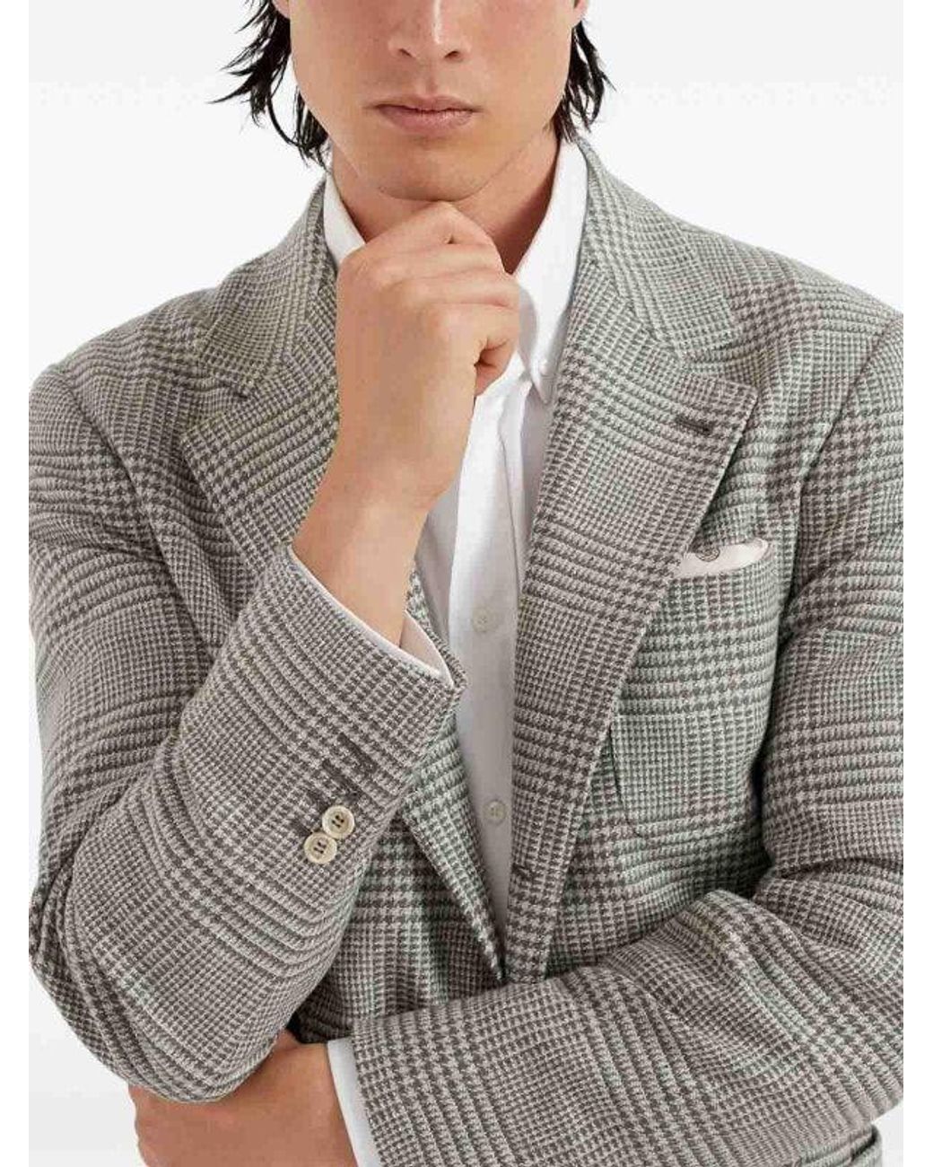 Brunello Cucinelli Gray Blazer My4687Bnd_C124 for men