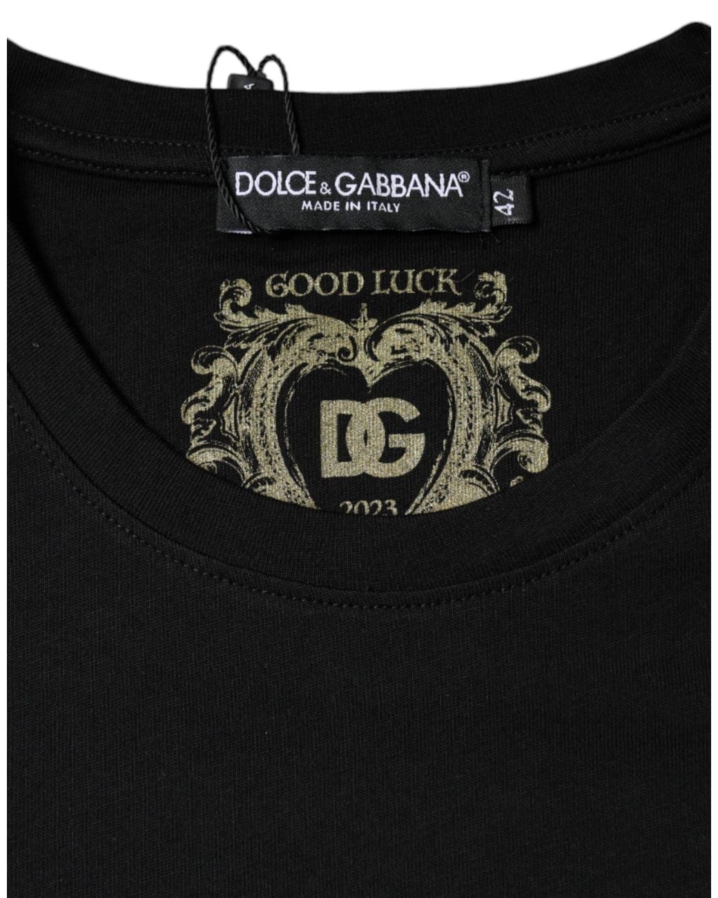 Dolce & Gabbana Black Crew Neck Short Sleeve Cotton T-Shirt