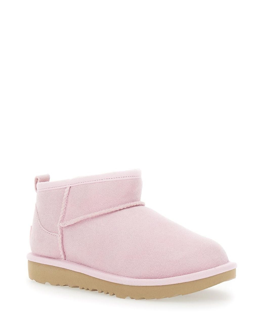 Ugg Pink Classic Ultra Mini Ankle Boots Leather