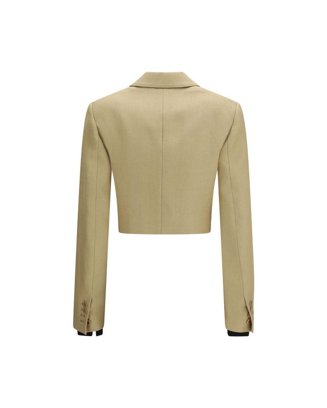 Max Mara Green Beige Linen Denim Jacket