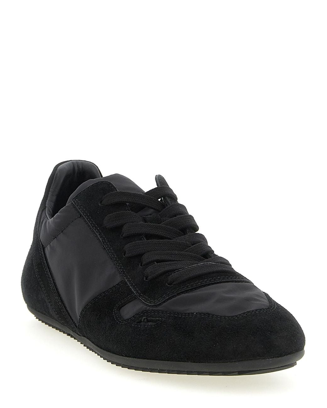 Rick Owens Black Calfskin Athletic Sneakers for men