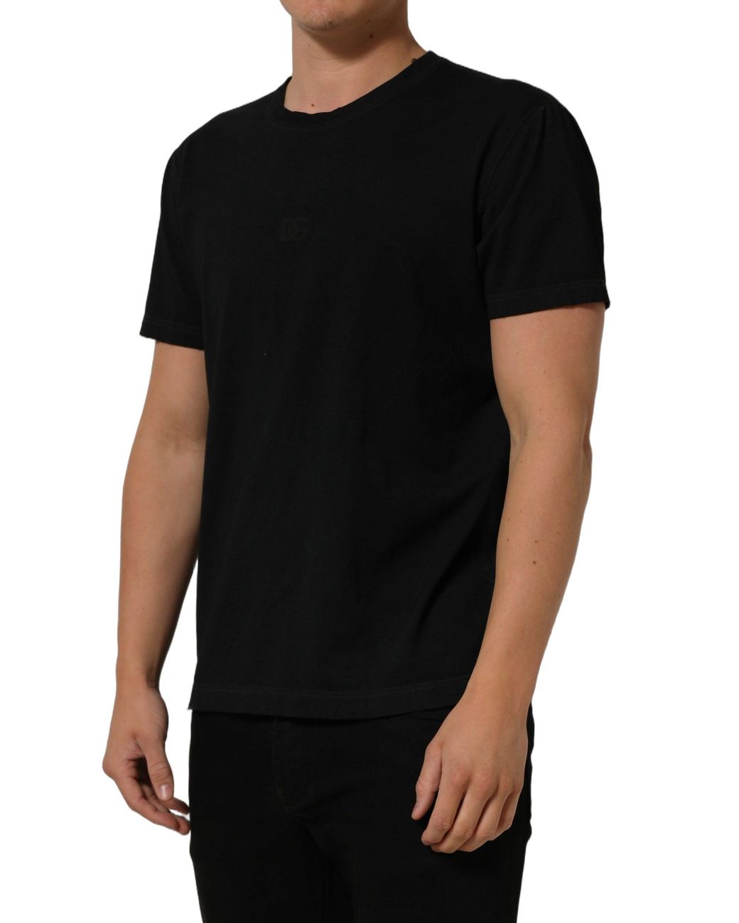 Dolce & Gabbana Black Dolce & Gabbana Crew Neck Cotton T-Shirt for men