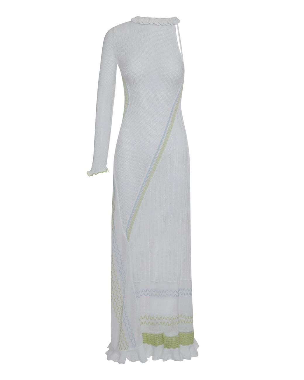 Roberta Einer White Long Cotton Knit Dress
