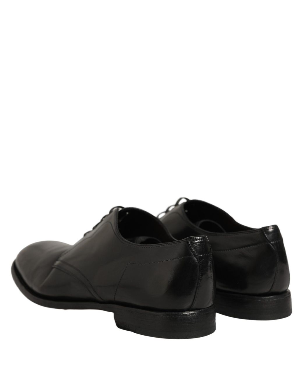 Dolce & Gabbana Black Calfskin Leather Derby Dress Shoes Calf for men