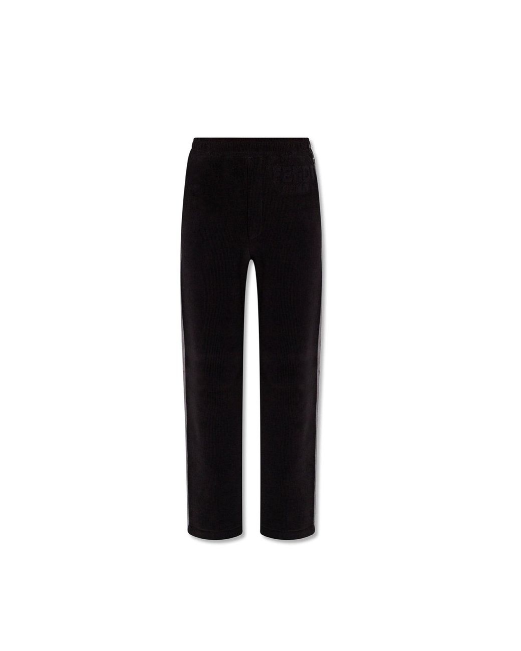 fendi karligraphy velvet logo trousers