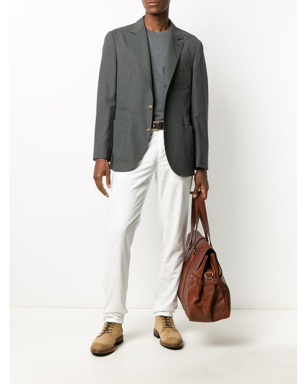 Brunello Cucinelli White Straight Leg Jeans Clothing for men