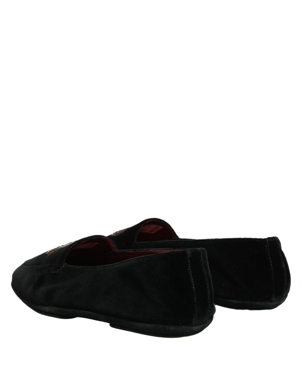 Dolce & Gabbana Black Crown Embellished Dress Loafers Shoes Leather for men