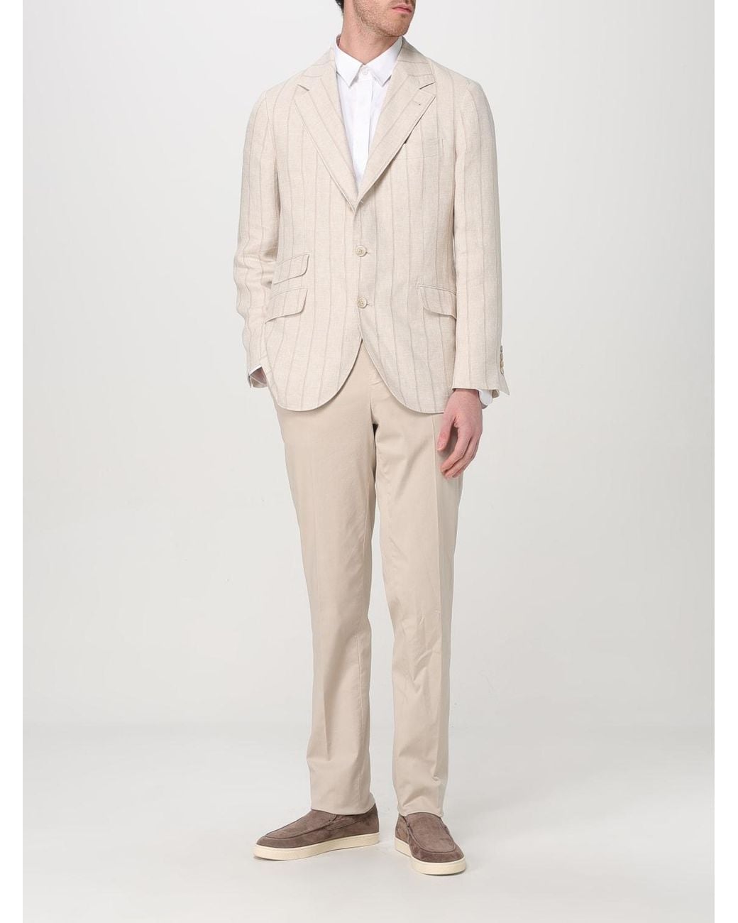 Brunello Cucinelli Natural Light Linen Blazer for men