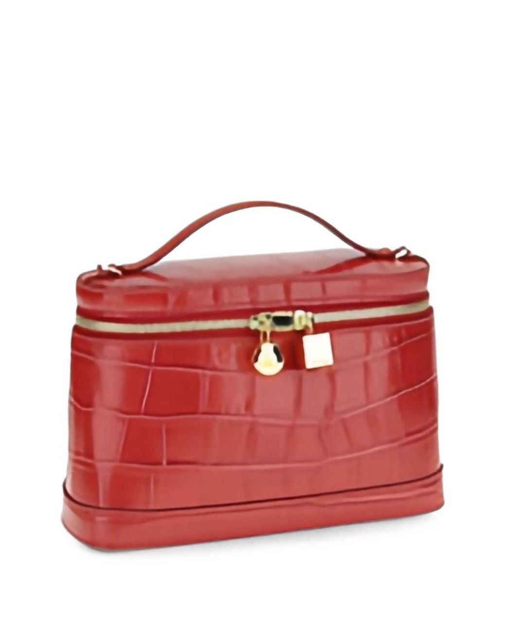 Jacquemus Red Croc-Effect Leather Top Handle Bag