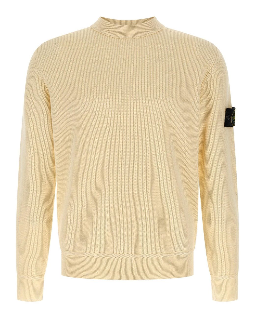 Stone Island Natural Ribbed Cotton Sweater for men