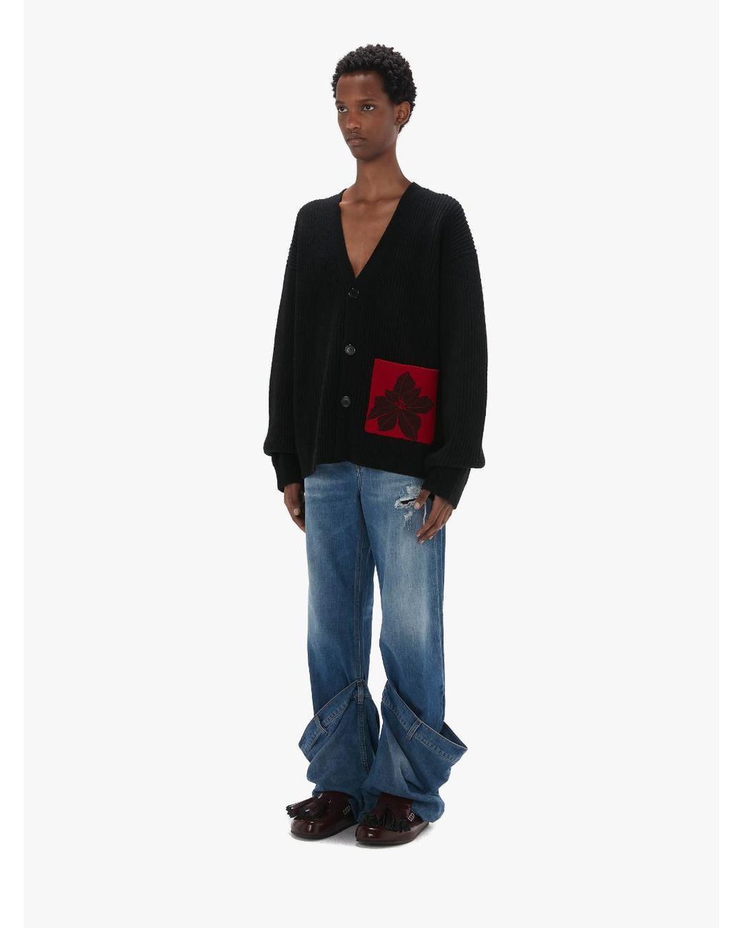 JW Anderson Cardigan With Patch Pocket in Black Lyst UK