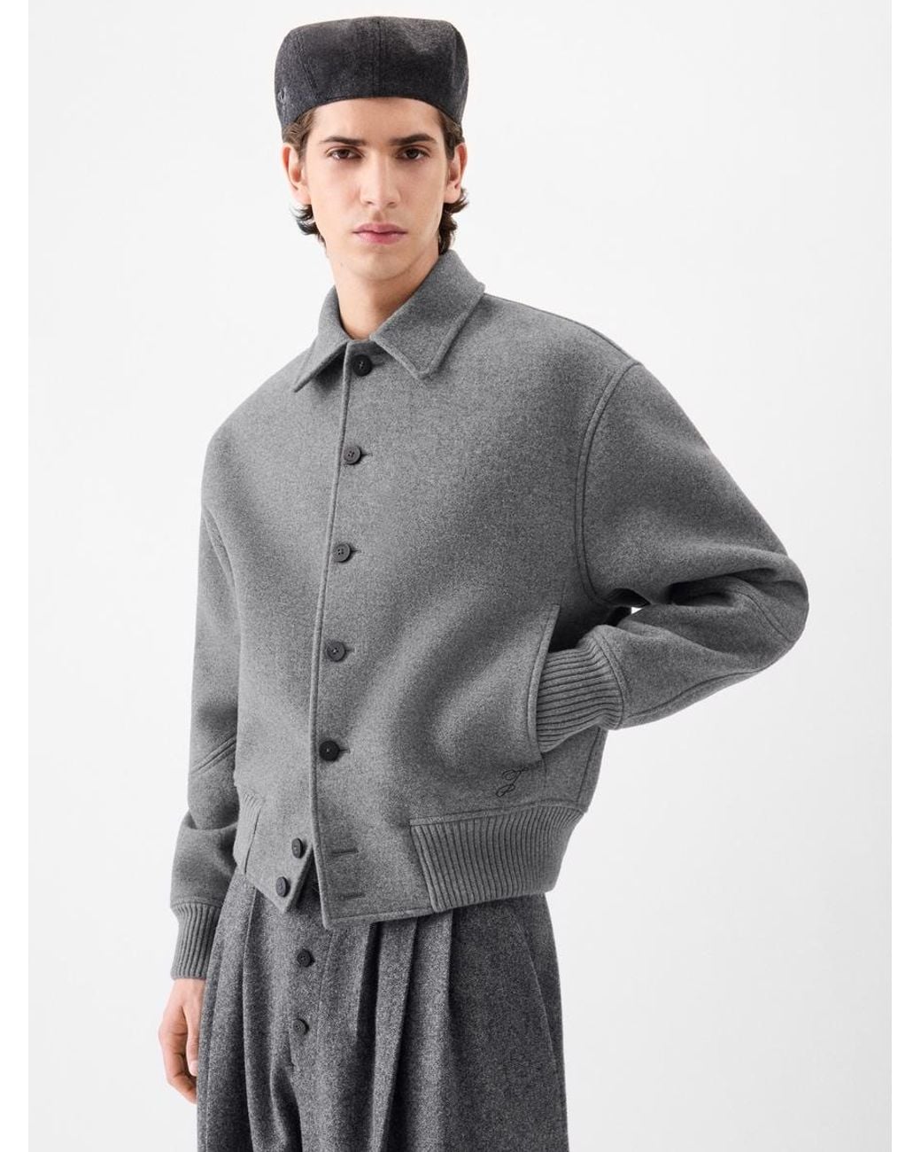 Jacquemus Gray The Feltro Bomber Jacket for men