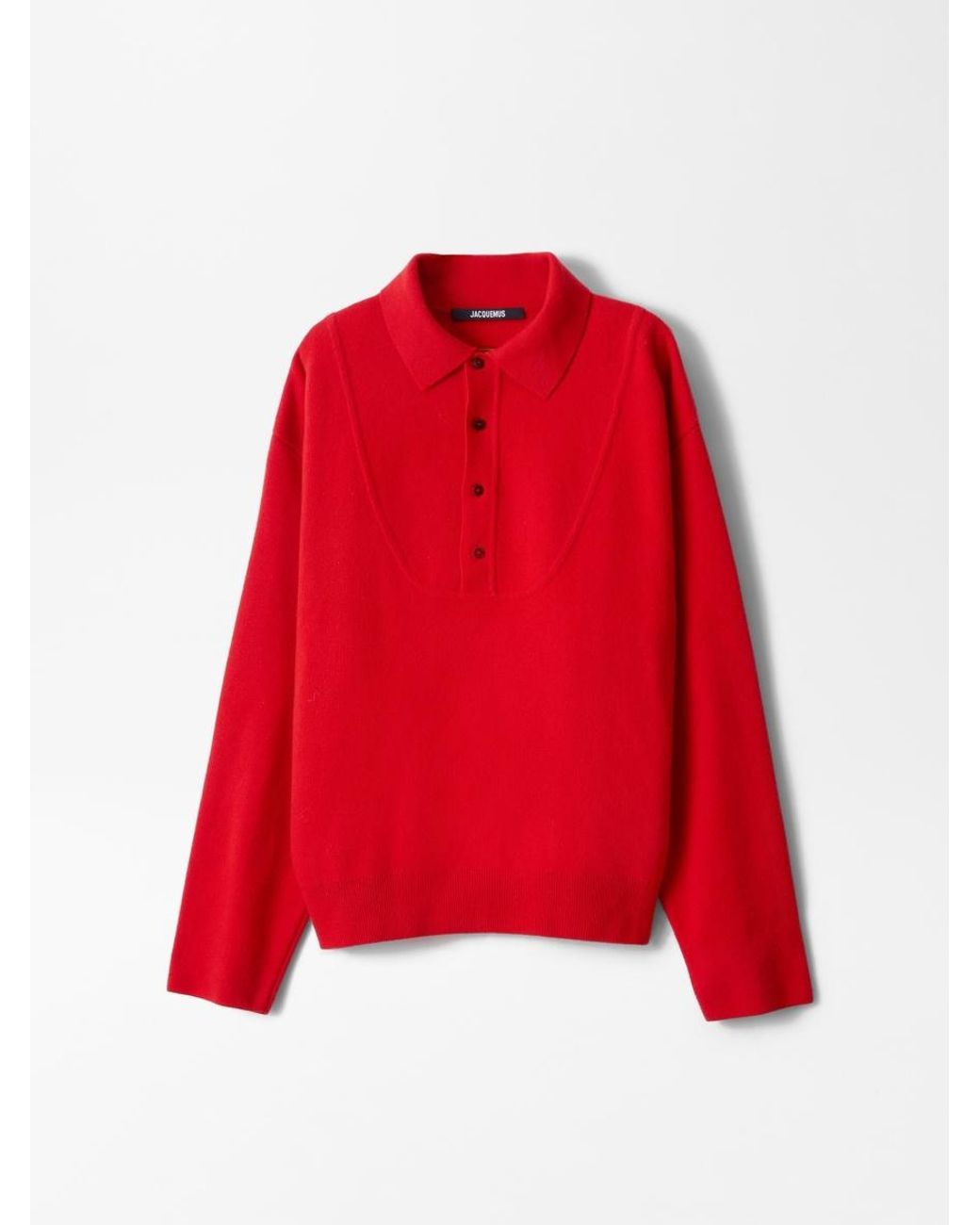 Jacquemus Red The Pallone Vareuse-Style Knit