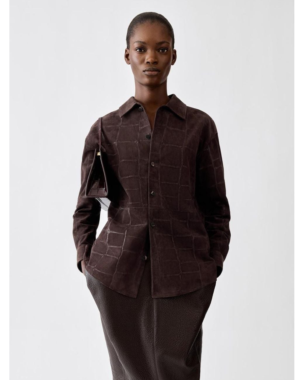 Jacquemus Black The Croco Leather Shirt