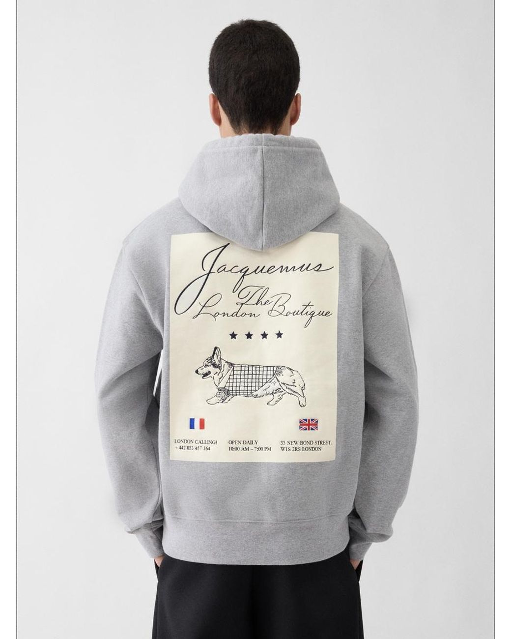 Jacquemus Gray The London Corgi Hoodie for men