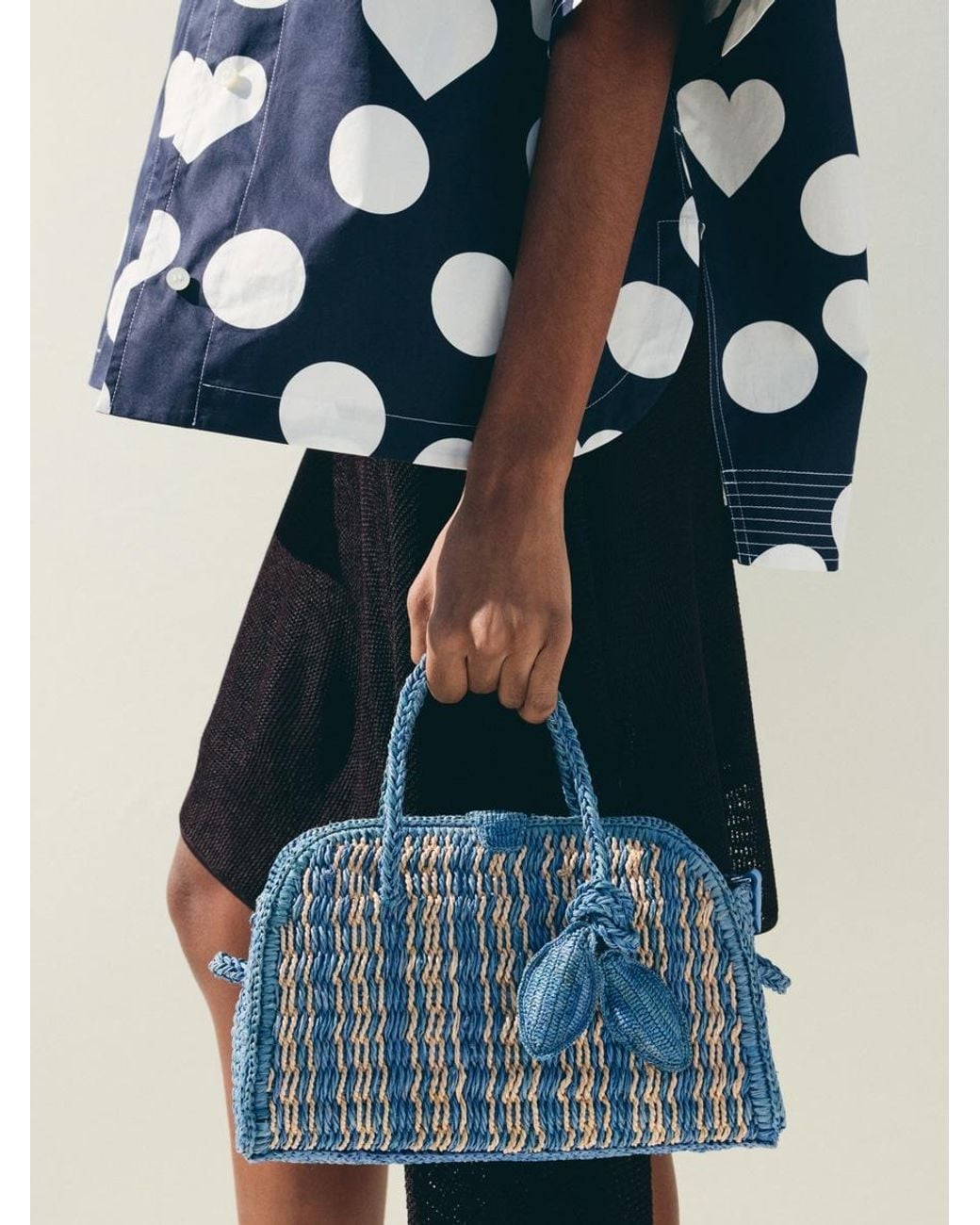 Jacquemus Blue The Small Raffia Turismo