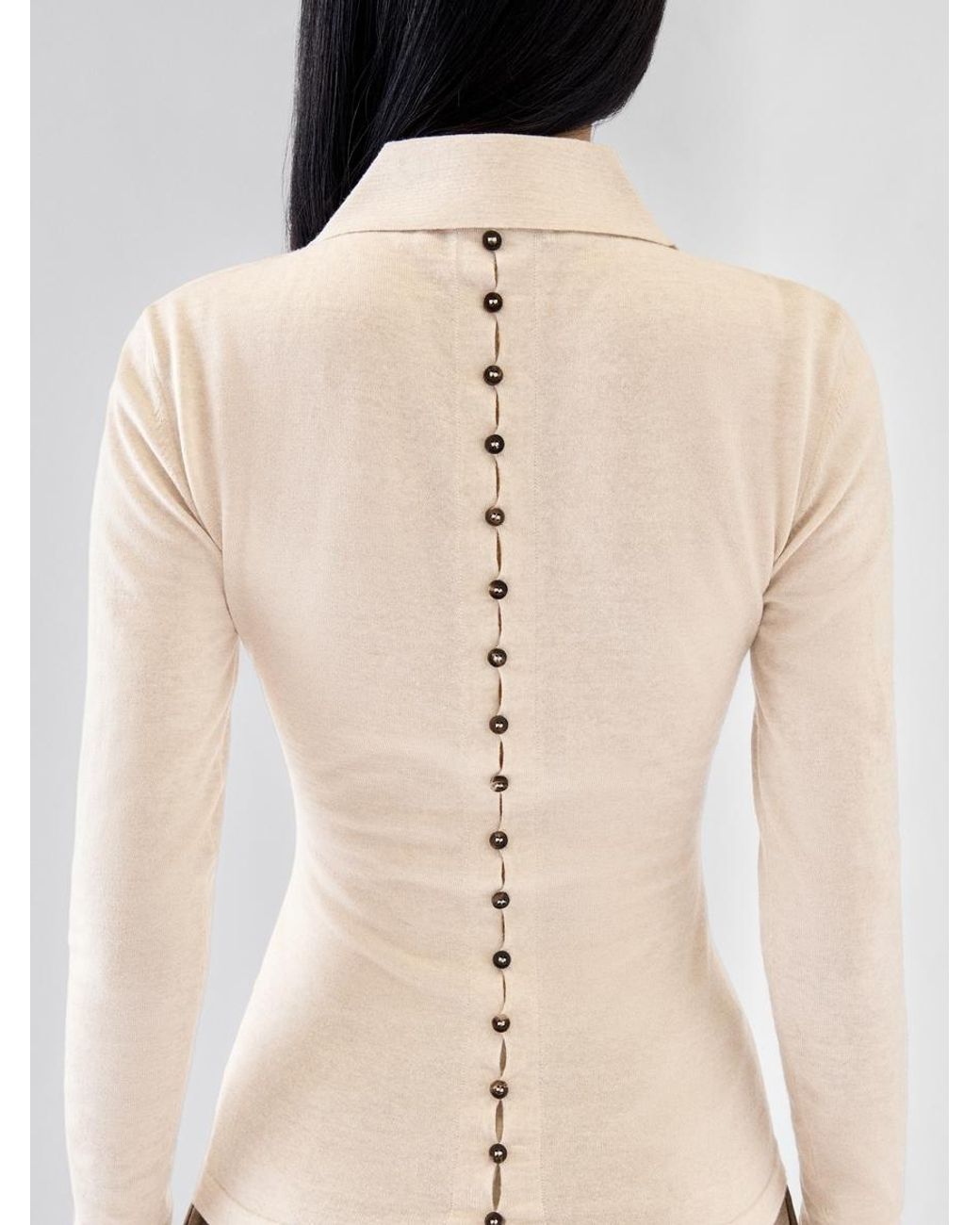 Jacquemus White The Merino Long-Sleeve Polo Shirt