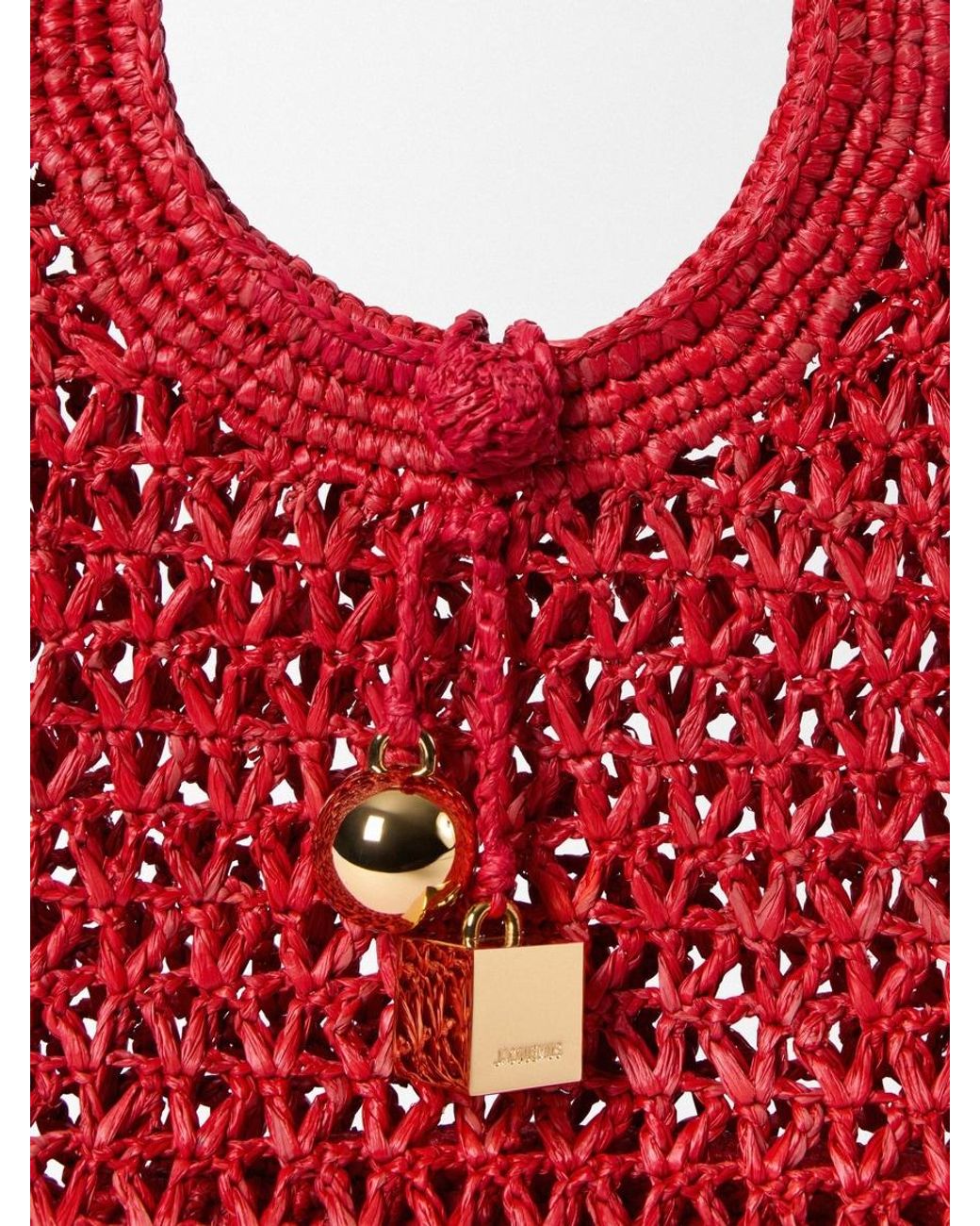 Jacquemus Red The Spiaggia Small Square Bag