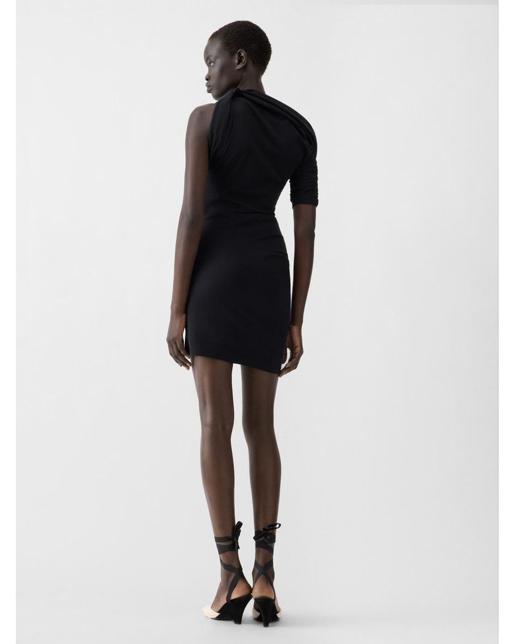 Jacquemus Black The Drapeado Mini Dress