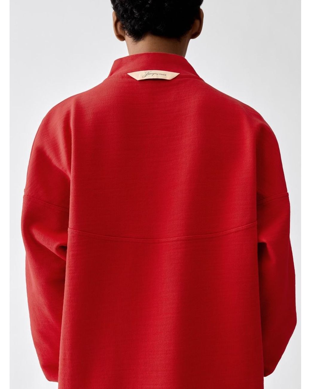 Jacquemus Red The Rond Carré Zipped Roll-Neck Sweatshirt for men