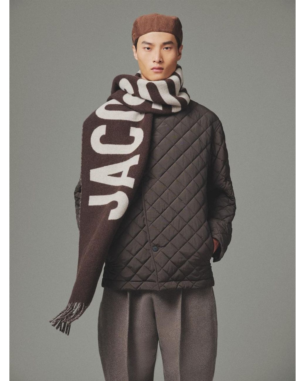 Jacquemus White Logo Detailed Fringed Edge Scarf