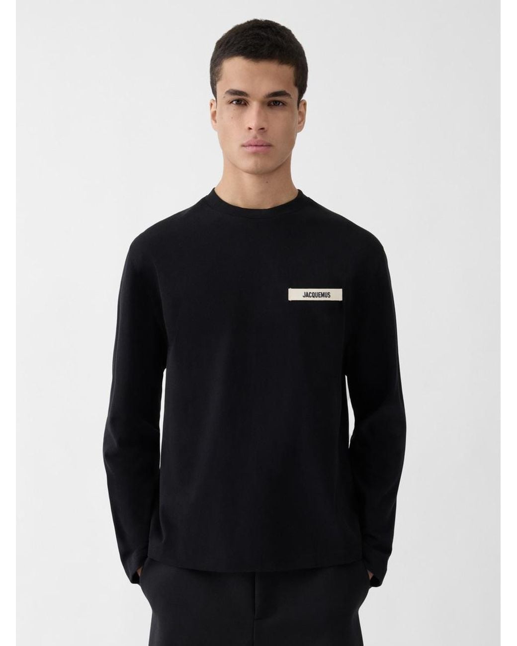 Jacquemus The Gros Grain Long-Sleeve T-Shirt in Black for Men | Lyst