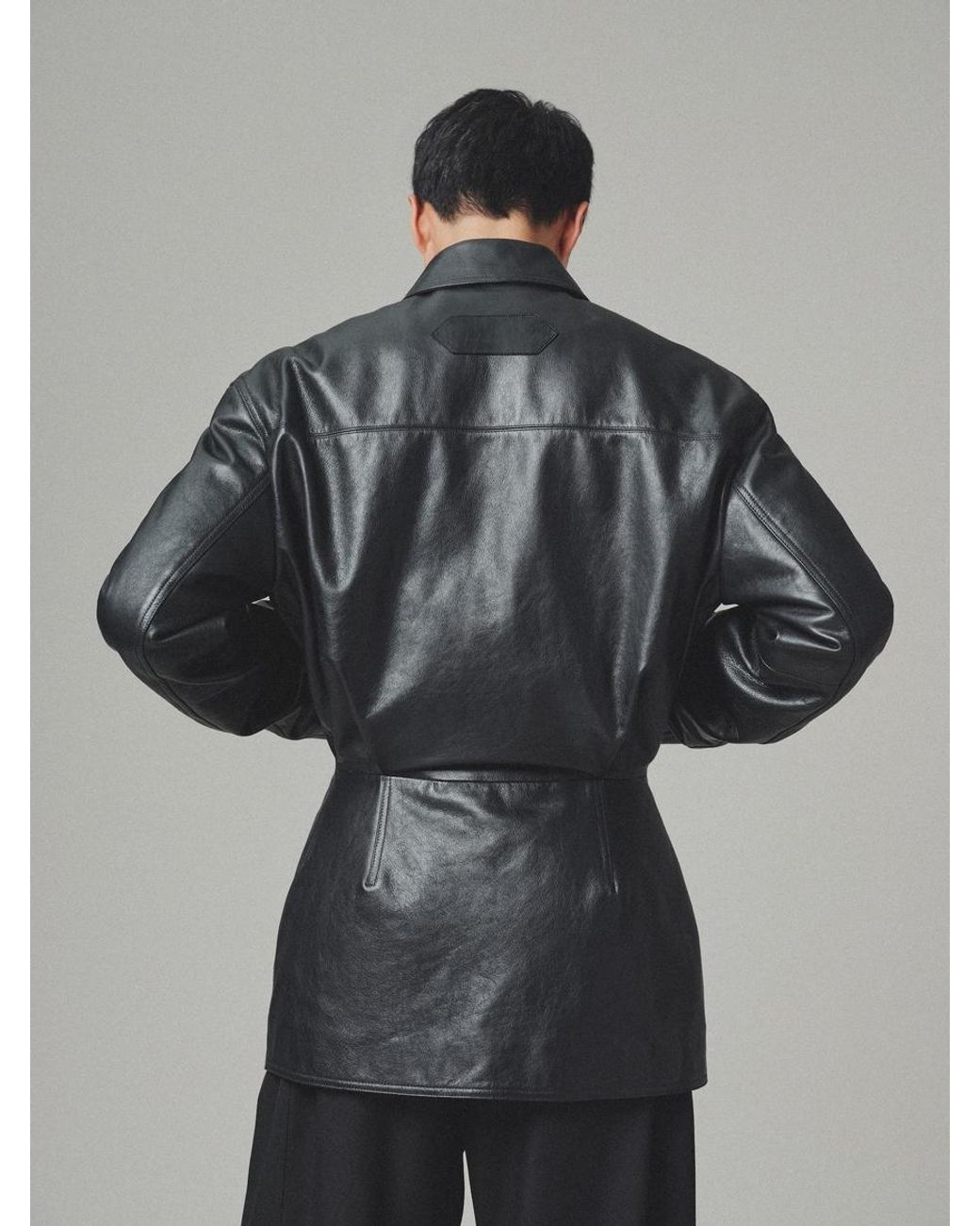 Jacquemus Black The Gardian Leather Jacket for men