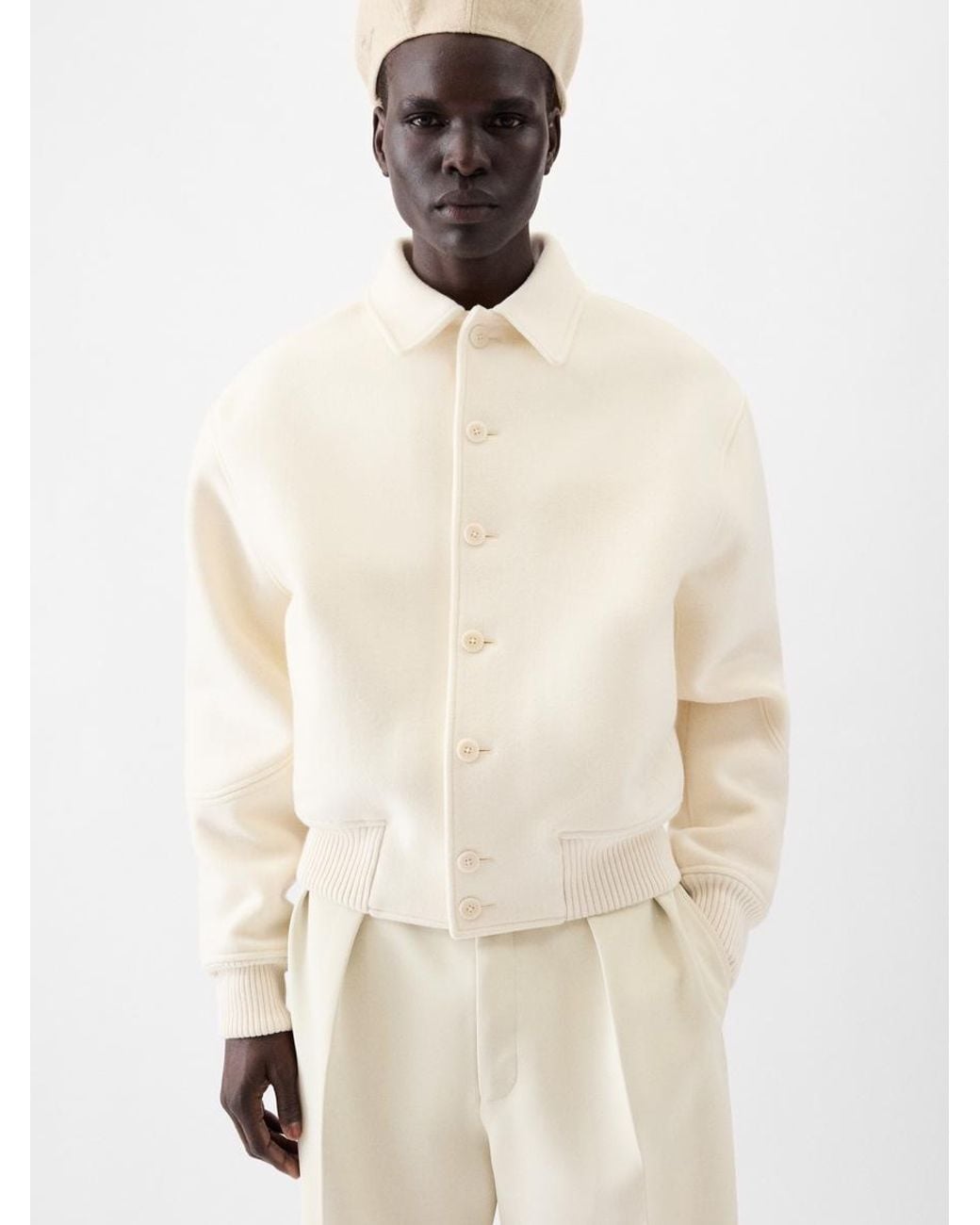 Jacquemus White The Feltro Bomber Jacket