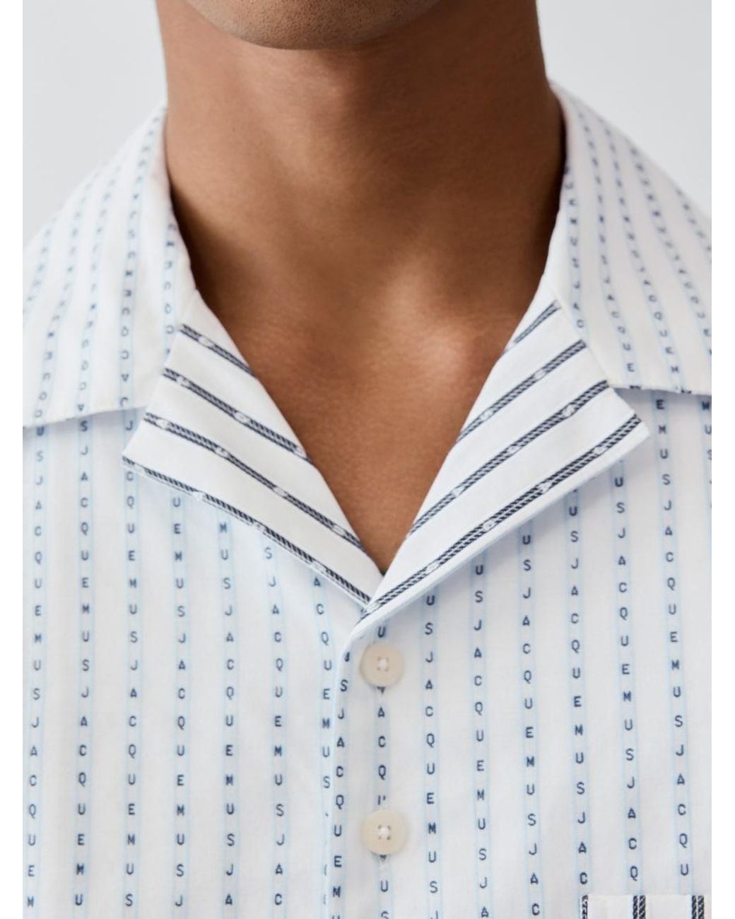 Jacquemus White Das Romarin Hemd Mit Kurzen Ärmeln