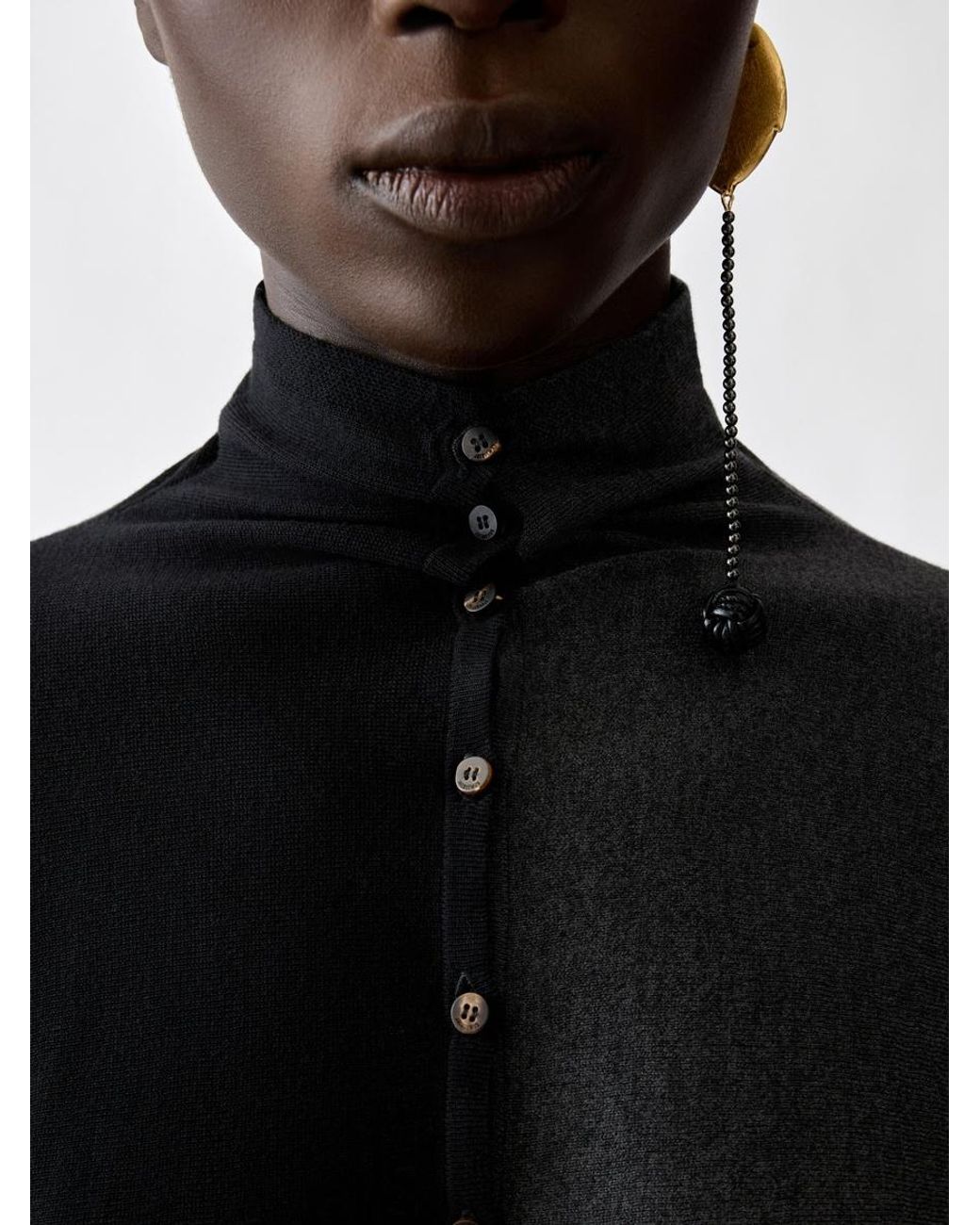 Jacquemus Black The Losange Knit Polo