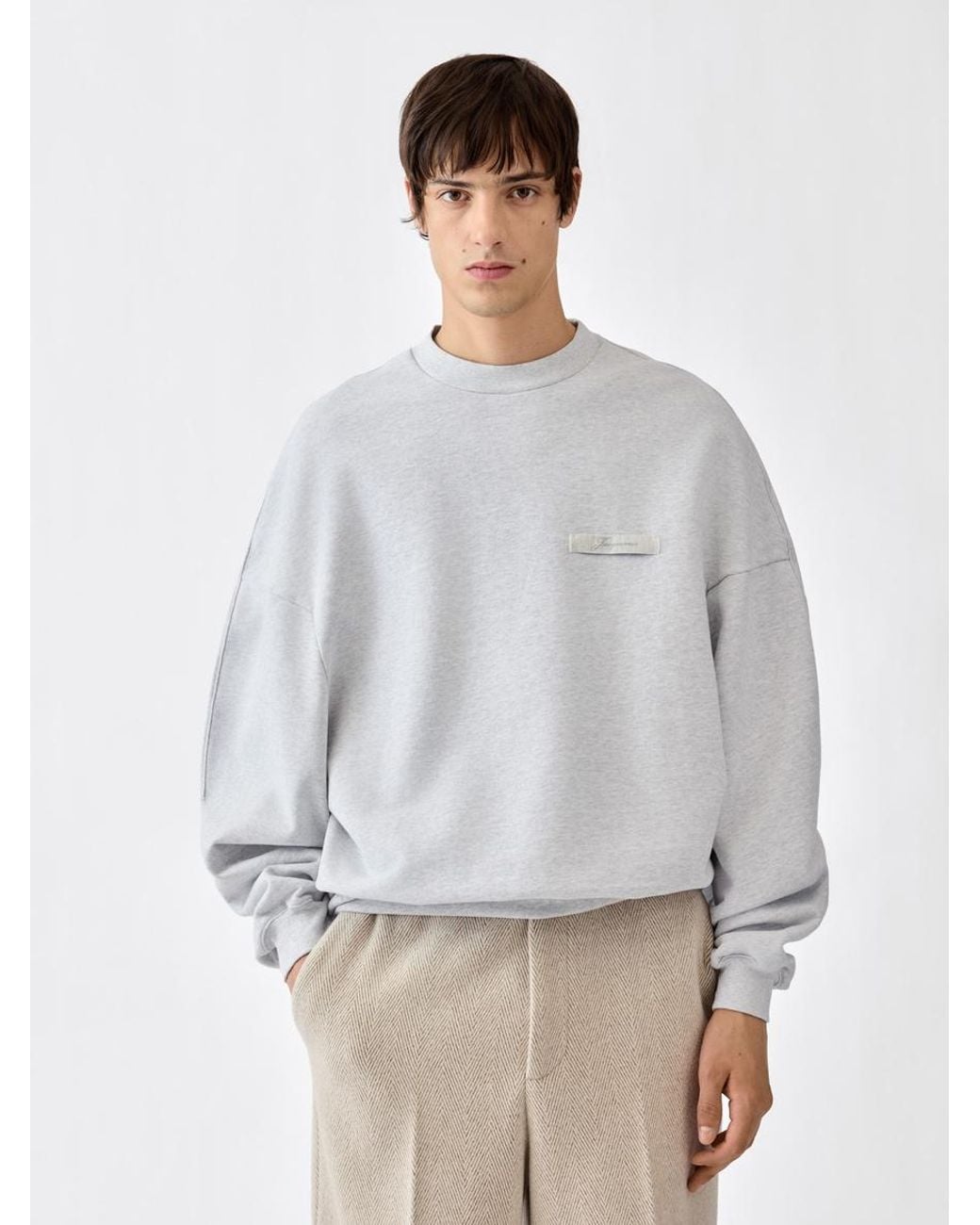 Jacquemus White Ribbon Sweatshirt for men