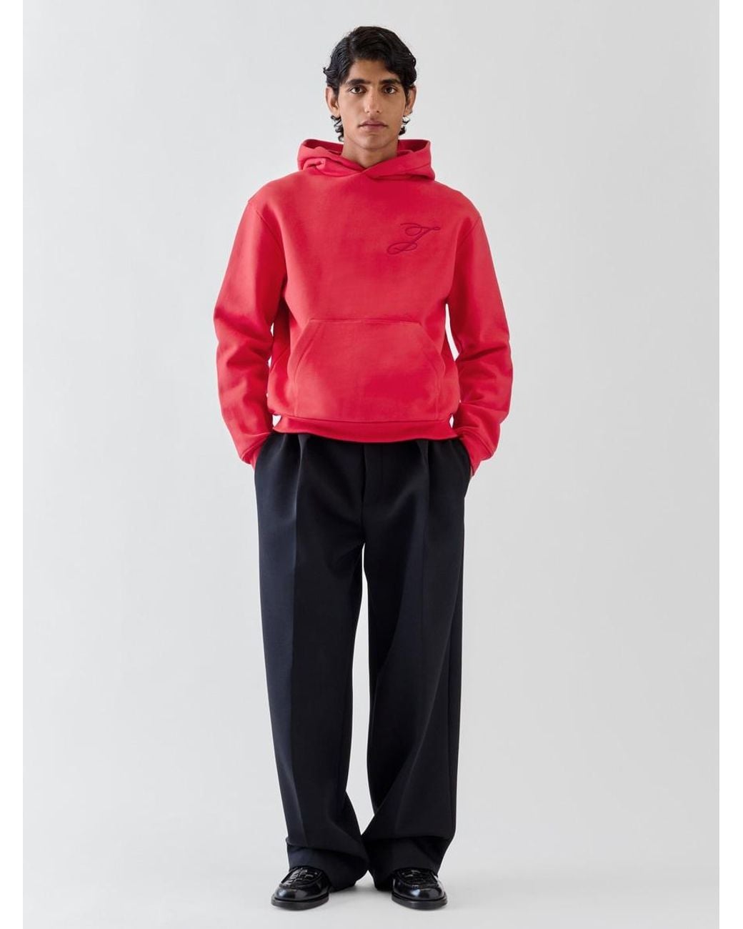 Jacquemus Red Der Logo Kapuzenpullover for men
