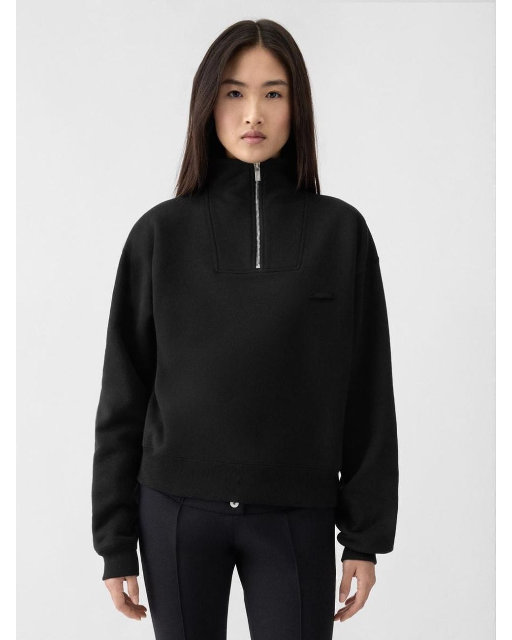 Jacquemus Black The Gros Grain Zipped-Rollneck Sweatshirt