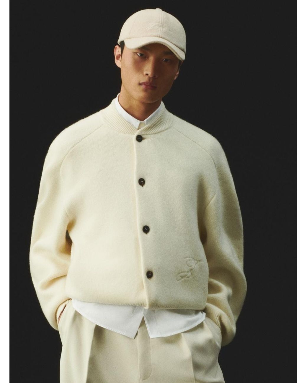 Jacquemus White Die Cachemiro Baseballkappe