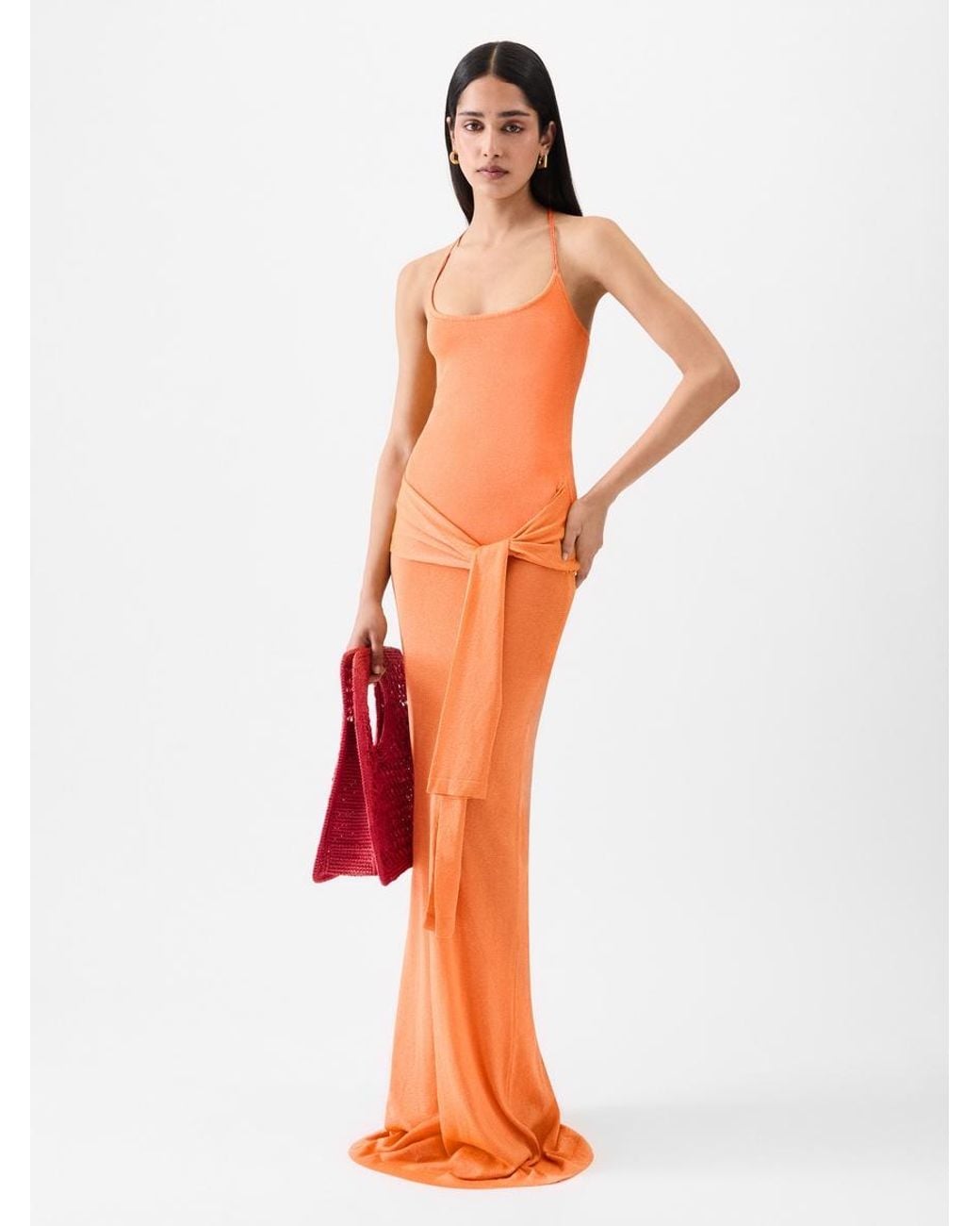 knit flowy dress Taupe Ribbed Knit Maxi Dress main image 1