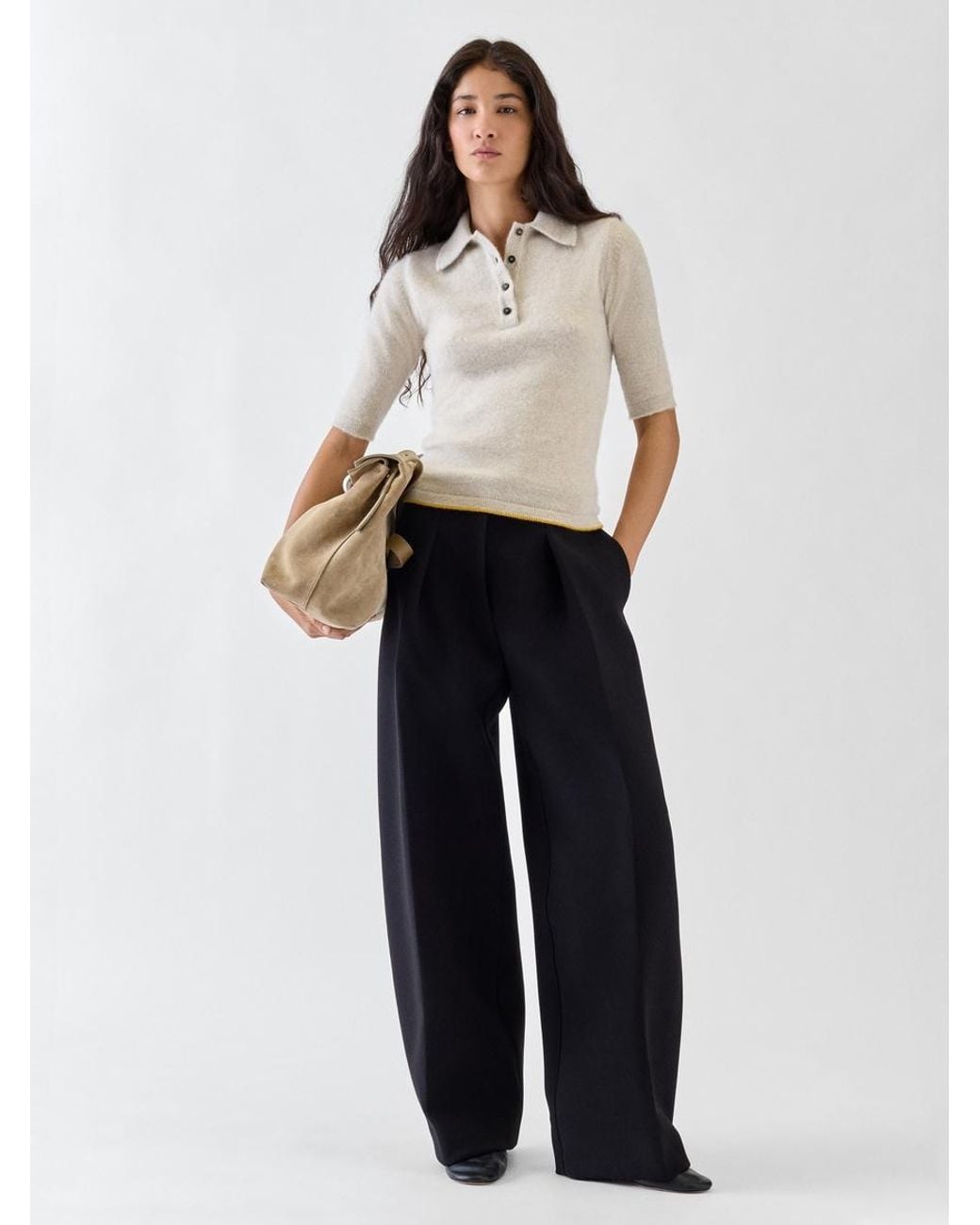 Jacquemus White Das Cachemire Polohemd
