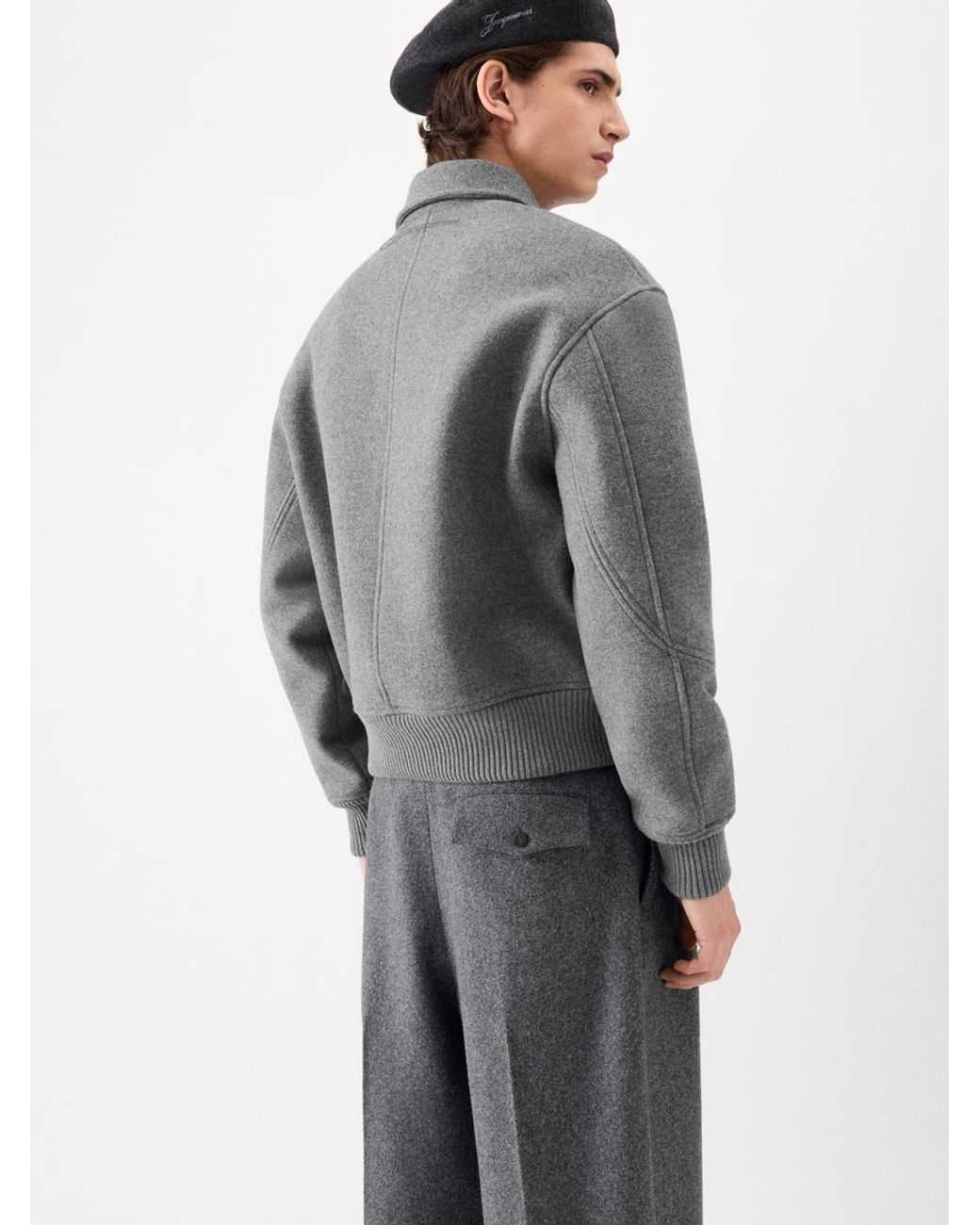 Jacquemus Gray The Feltro Bomber Jacket for men