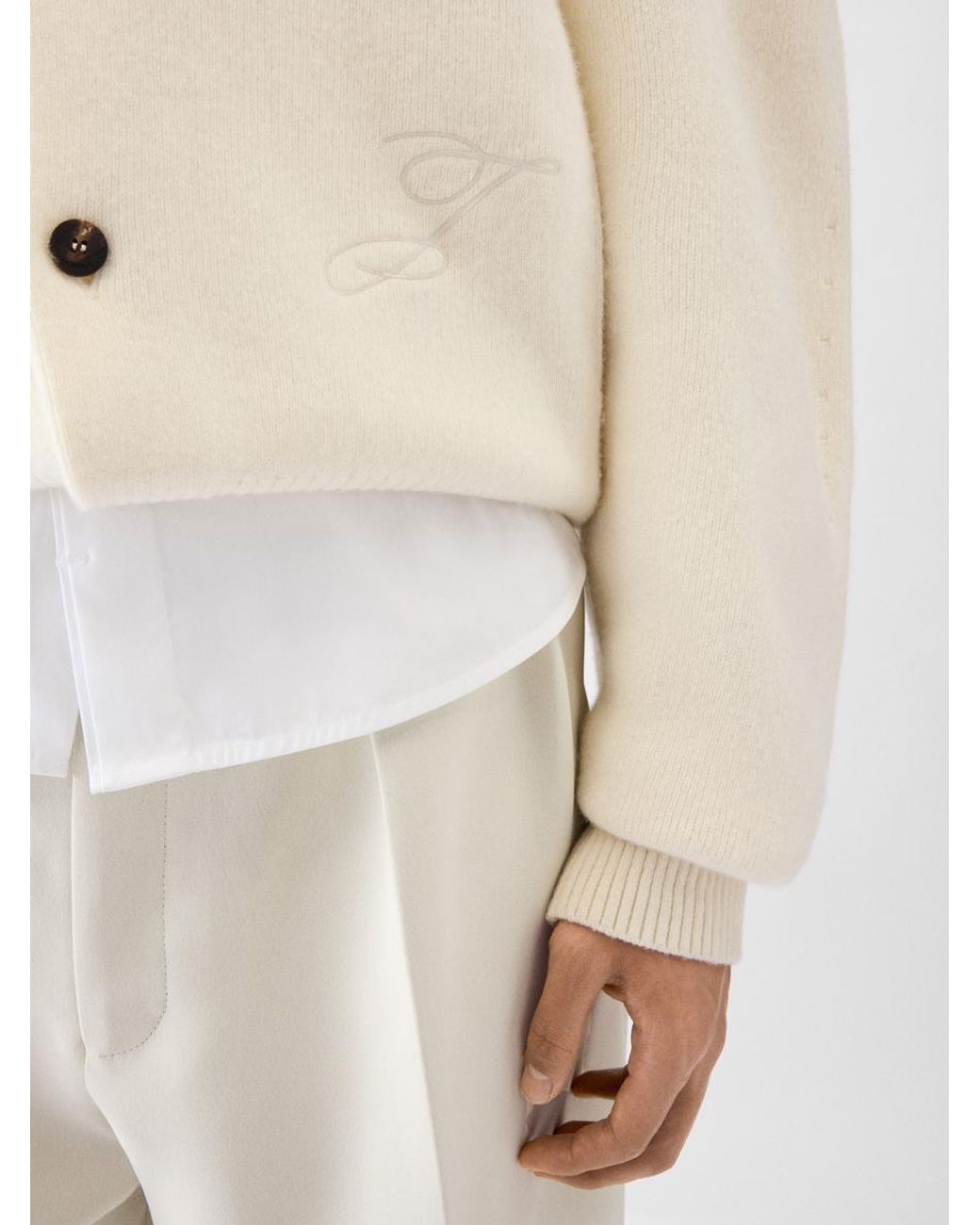 Jacquemus White The Pallone cardigan