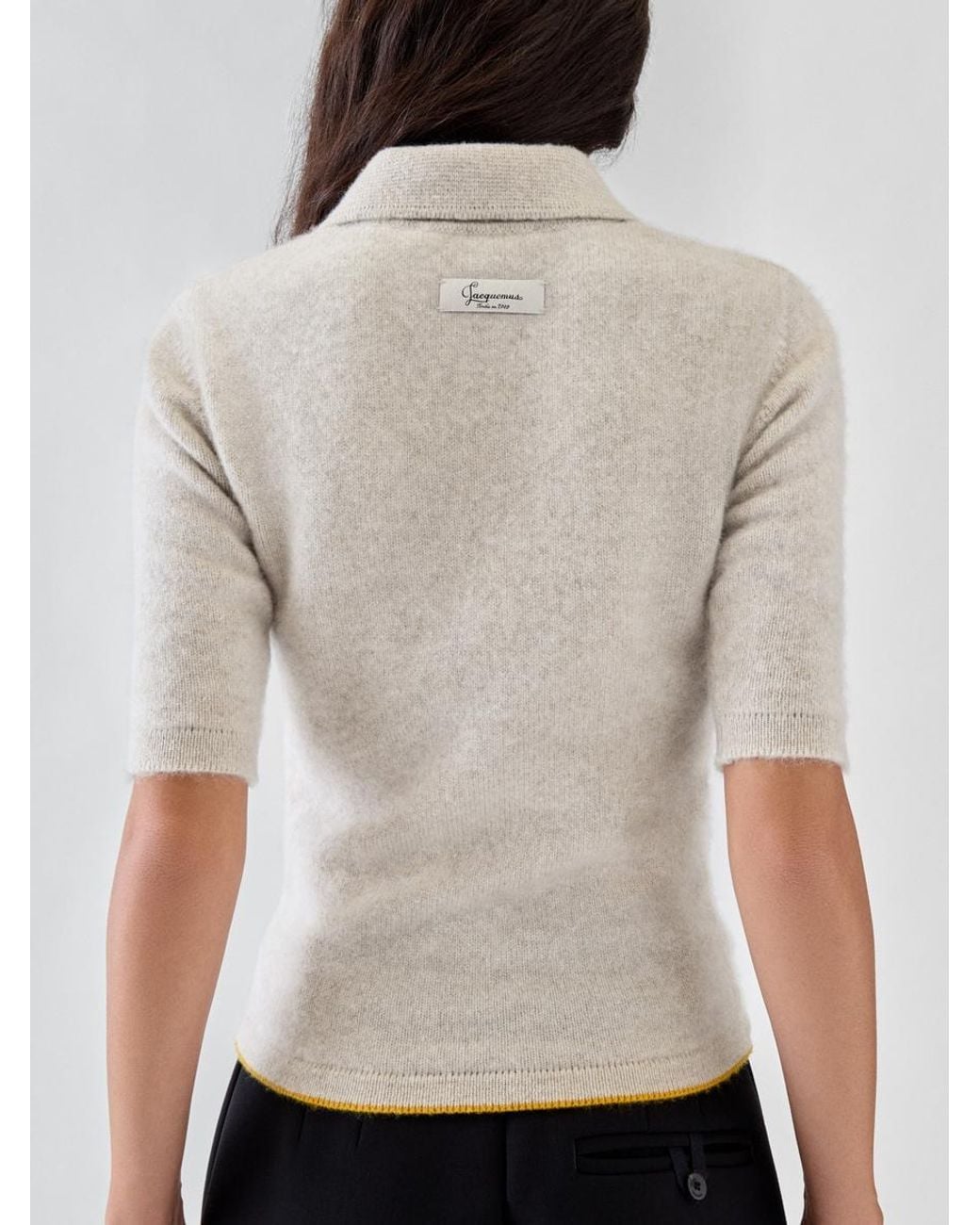 Jacquemus White Das Cachemire Polohemd