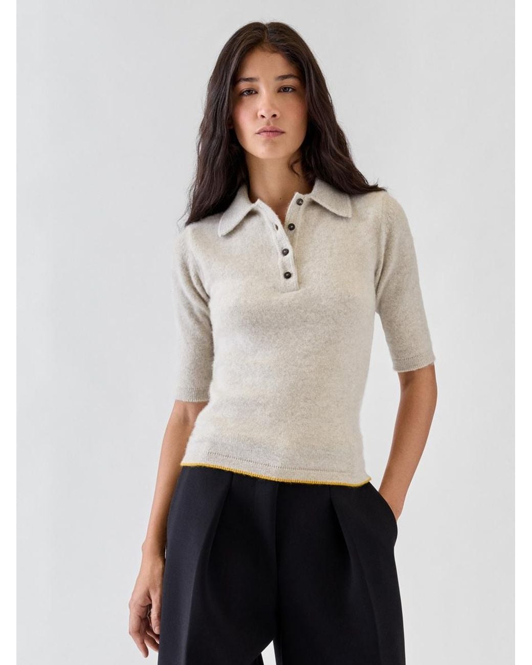 Jacquemus White Das Cachemire Polohemd