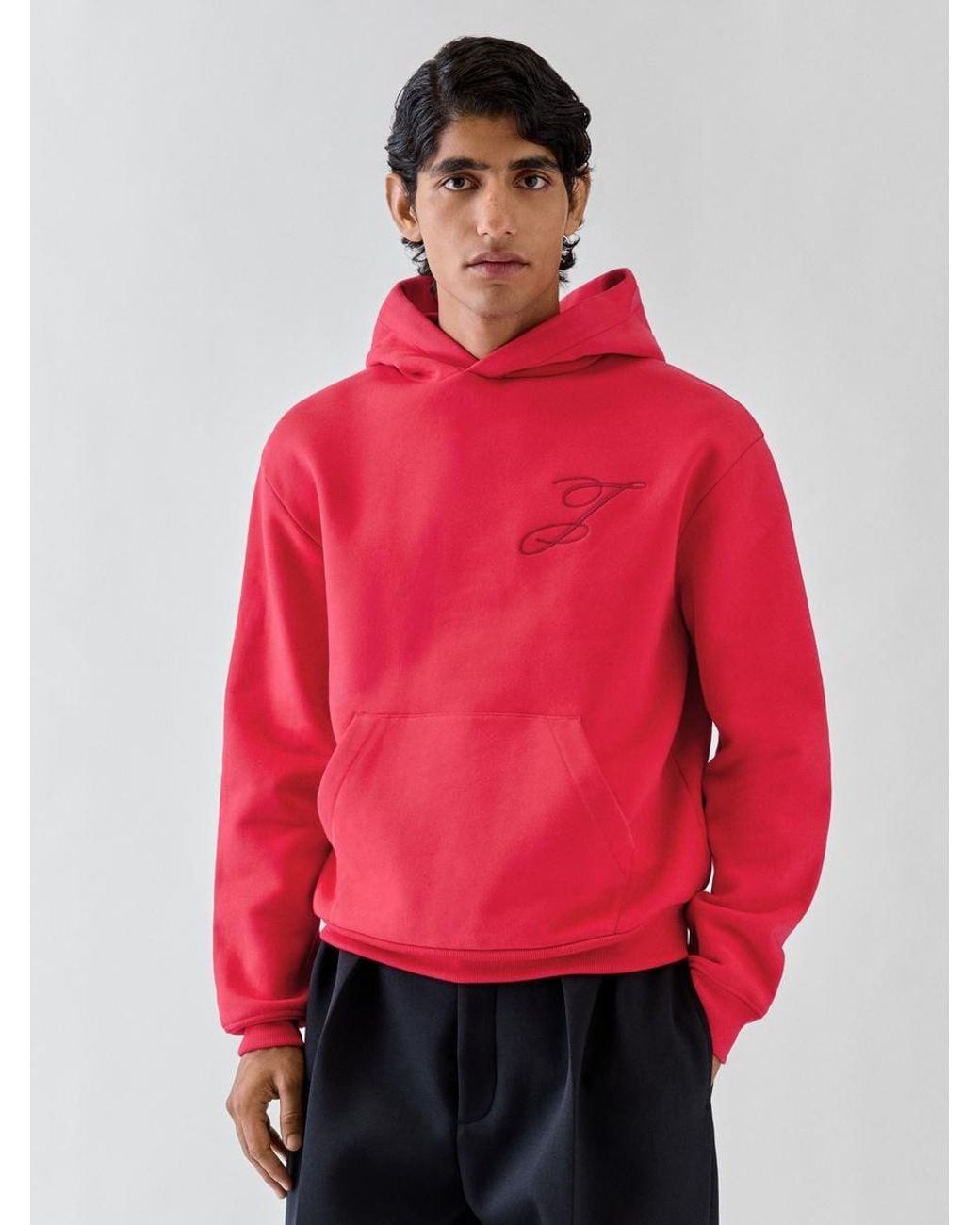 Jacquemus Red Der Logo Kapuzenpullover for men