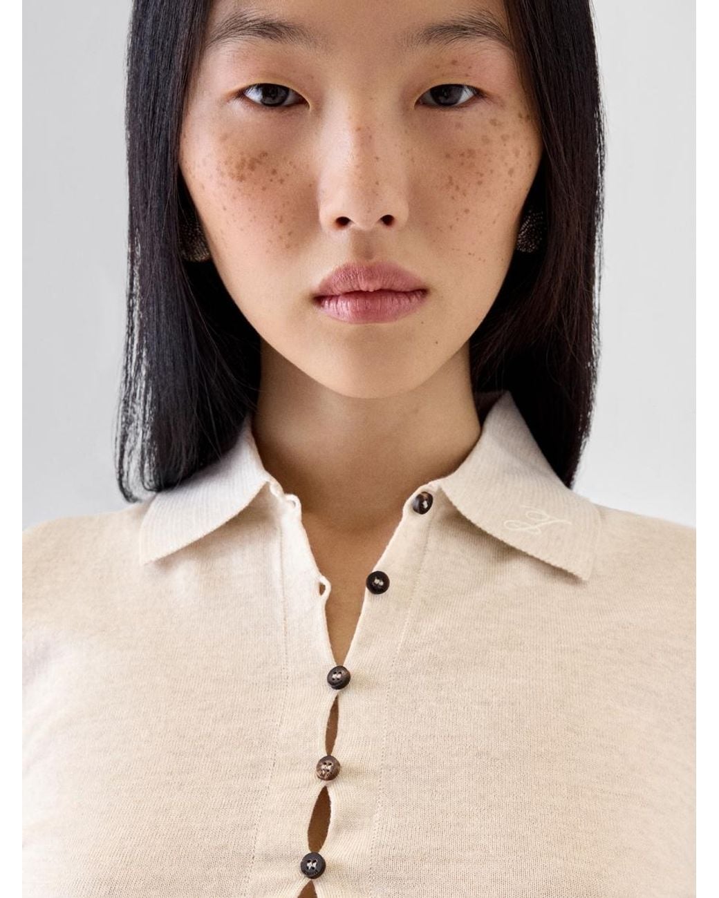 Jacquemus White The Merino Long-Sleeve Polo Shirt