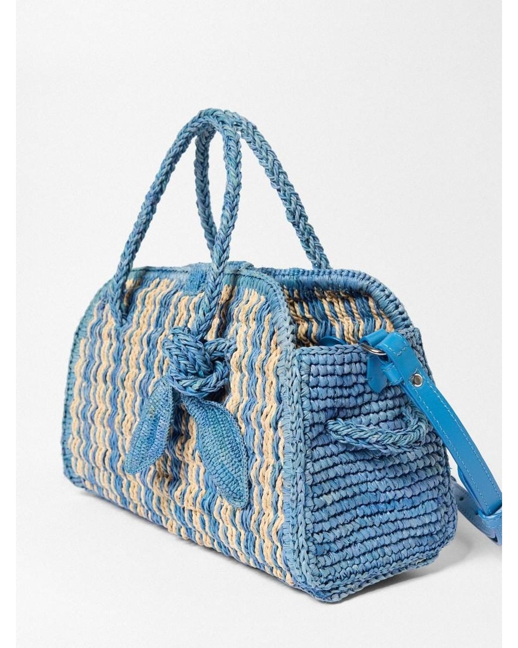 Jacquemus Blue The Small Raffia Turismo