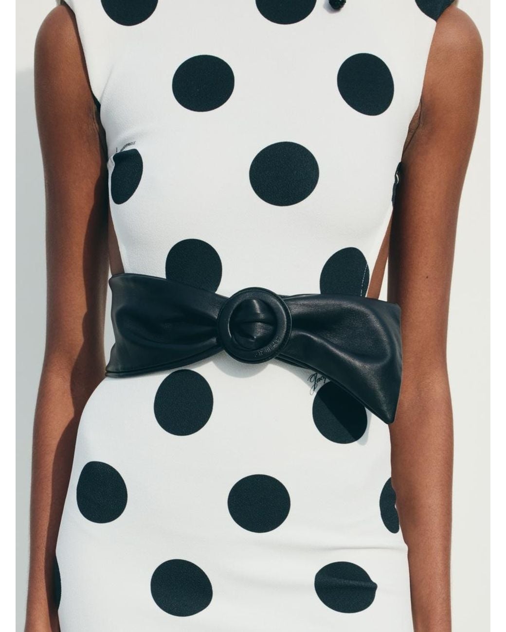 Jacquemus White Das Gepunktete Palmier Kleid