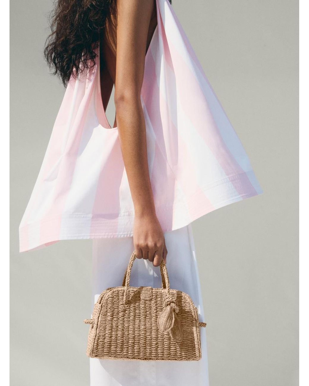 Jacquemus White Die Kleine Turismo Aus Raffiabast