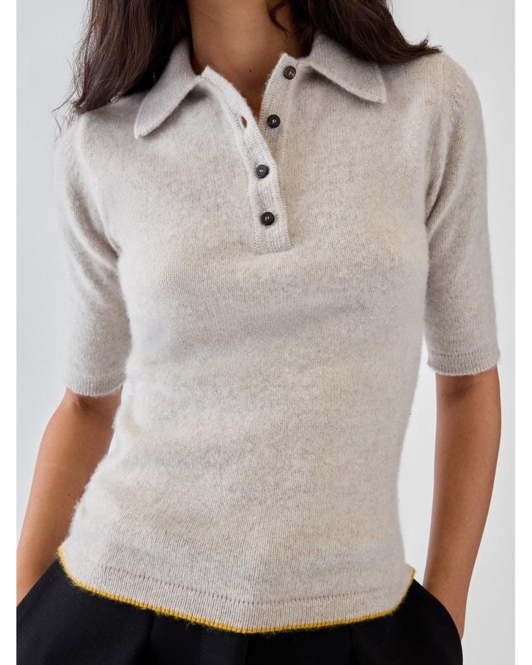 Jacquemus White Das Cachemire Polohemd