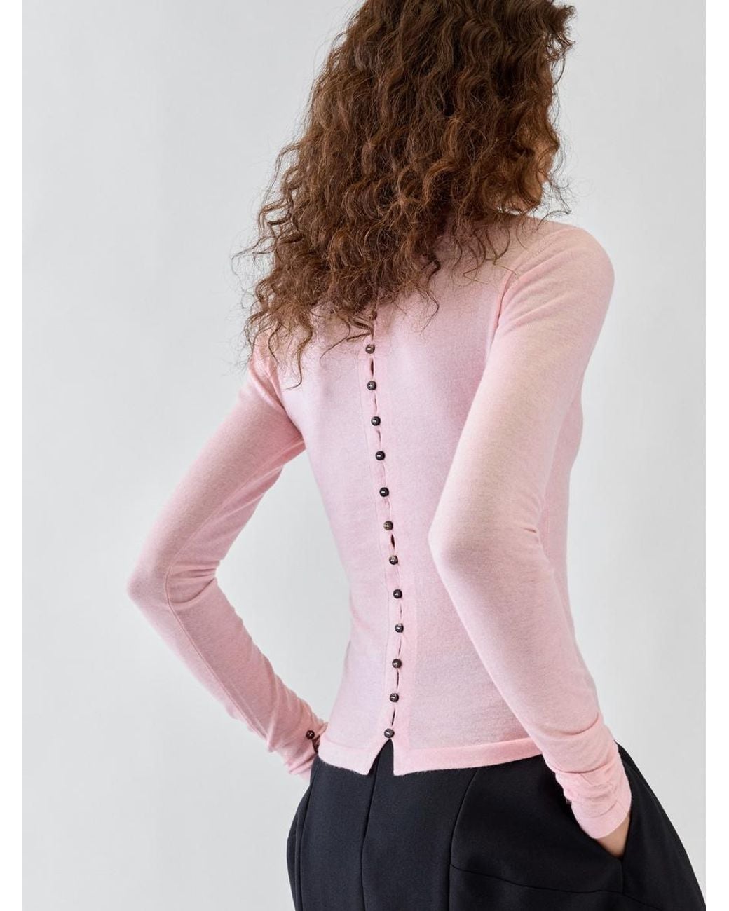 Jacquemus Pink The Merino Long-Sleeve Polo Shirt