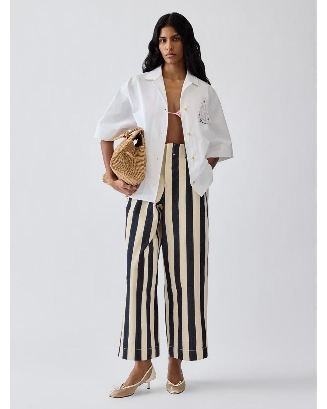Jacquemus White The Parasol De-Nîmes Denim Pants